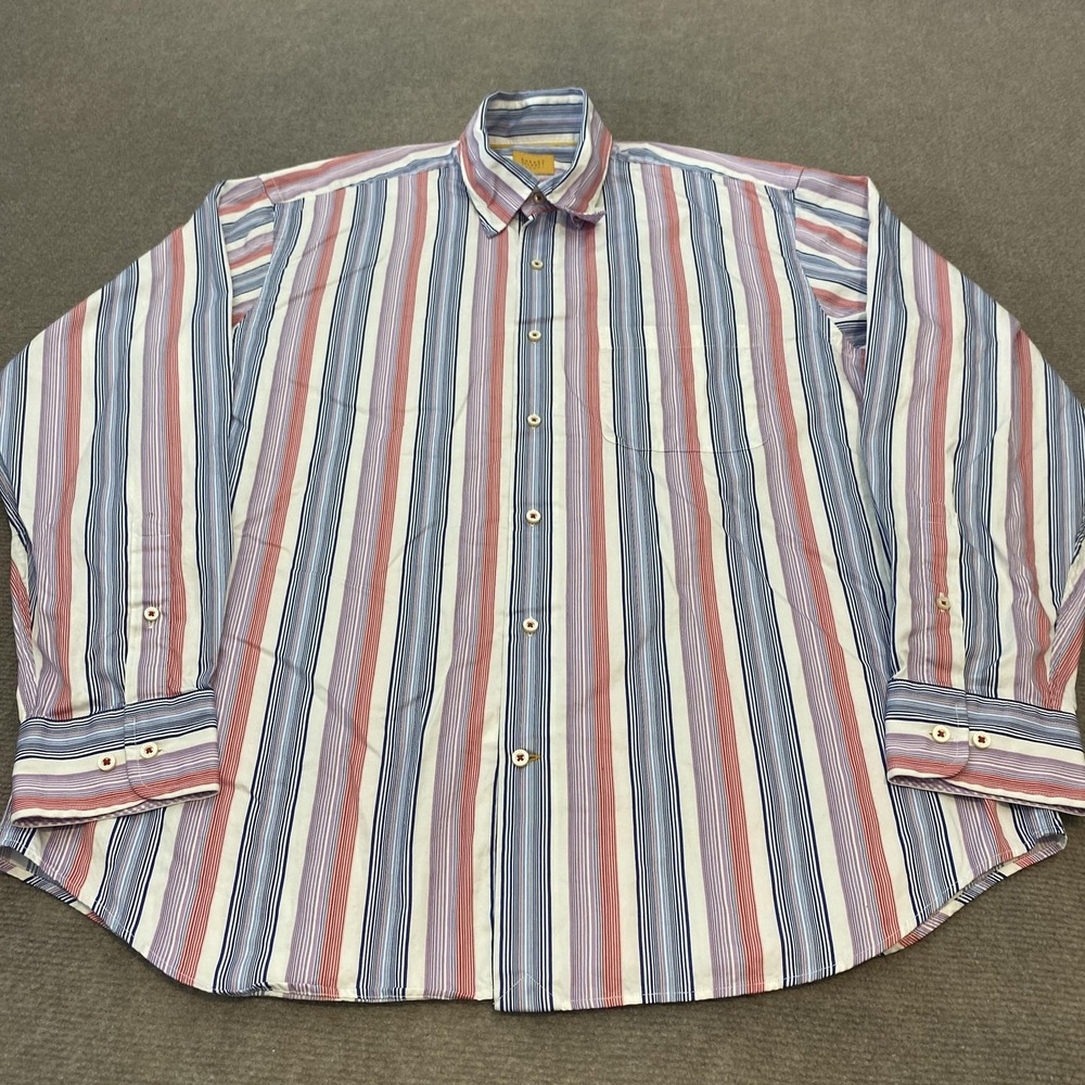 Robert‎ Talbott Carmel Shirt Mens Large Multicolor Striped Button Down Cotton